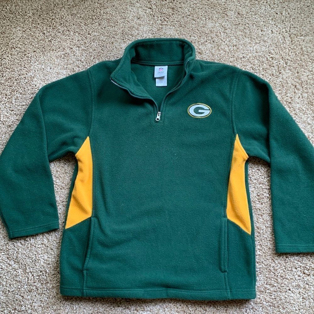 NFL Youth Green Bay Packers quarter zip fleece sweatshirt size XXL 18 - Picture 3 of 5